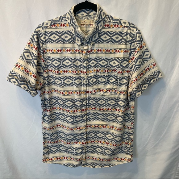 Hollister Other - Hollister California Aztec Short Cuffed Sleeve Button Down Shirt Teen XL Tribal